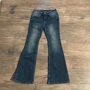 SHEIN SLANT POCKET FLARE JEANS (M)